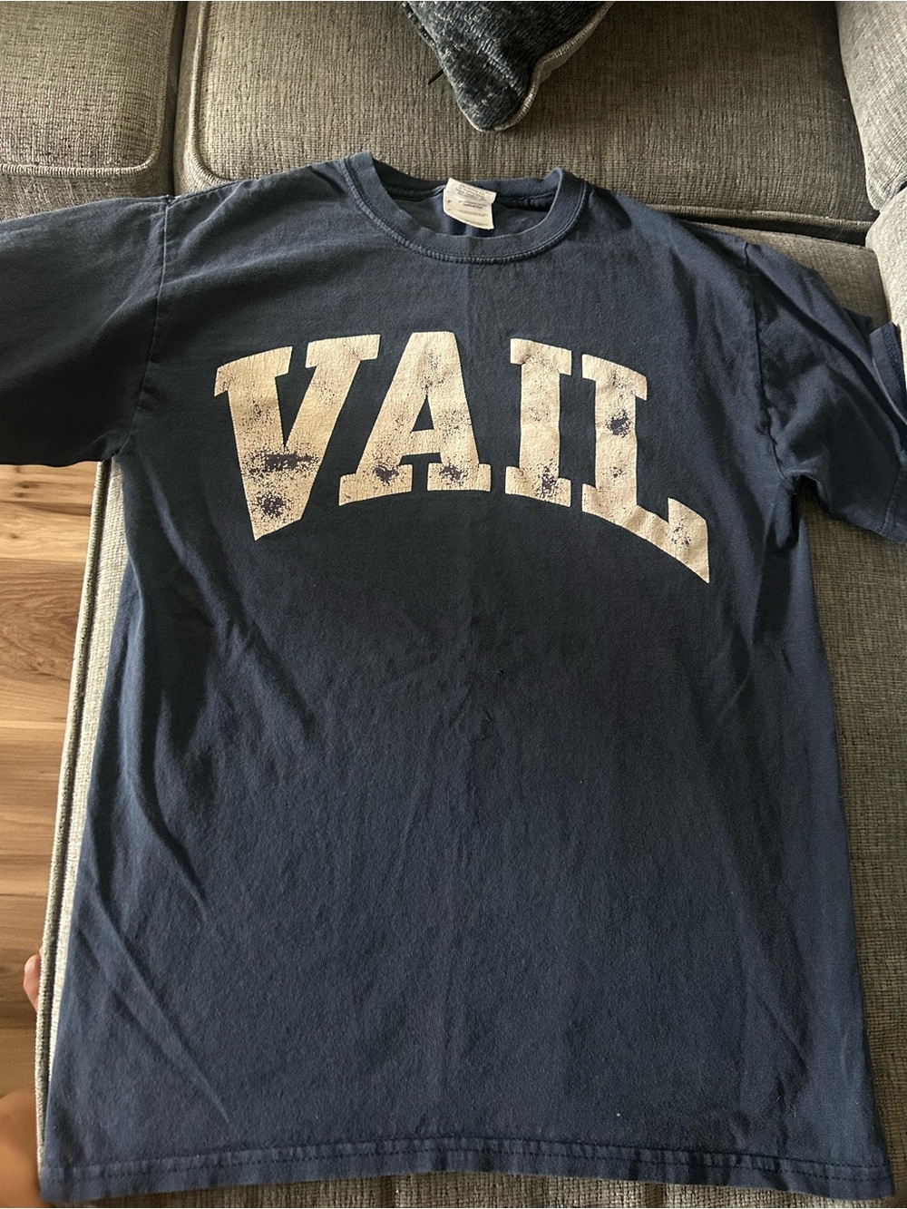 Gildan Navy T-Shirt with White Printed Graphic